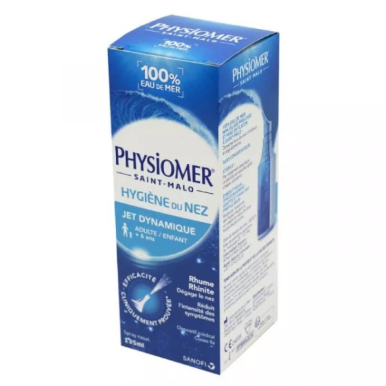 PHYSIOMER Jet Dynamique 135ml - Isotonic Nasal Solution - 100% Sea Water