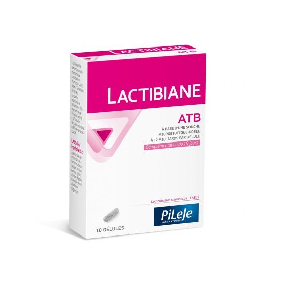 Pileje Lactibiane ATB 10 كبسولات - حماية الجراثيم المعوية