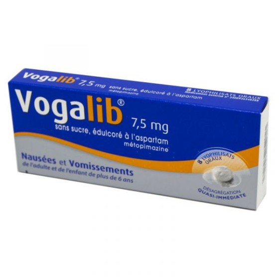 Vogalib 8 أقراص قابلة للتشتت - لا يمكن التخلص منها ضد الغثيان والقيء