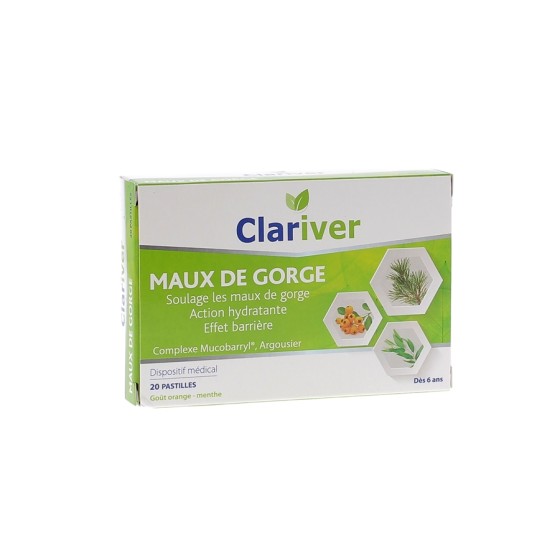Clariver مستحلبات التهاب الحلق كلاريفير كوبر - مربع من 20 معينات