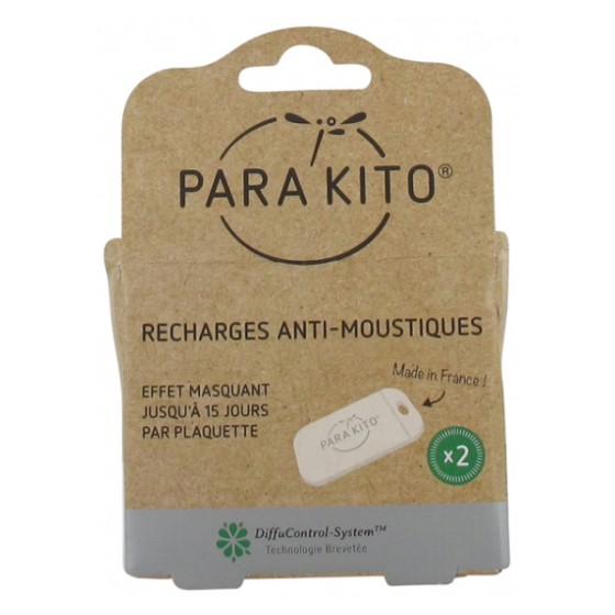 Parakito Pack de 2 recharges pour bracelet anti moustiques